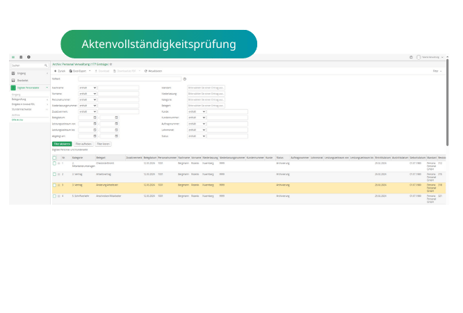 Aktenvollständigkeitsprüfung