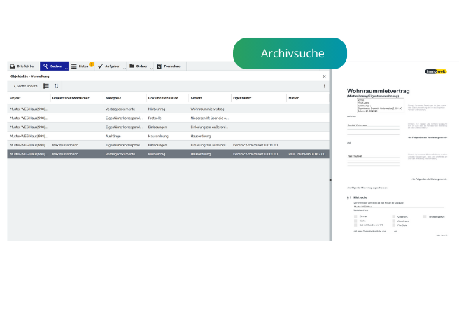 immoDocument.FLOW Archivsuche