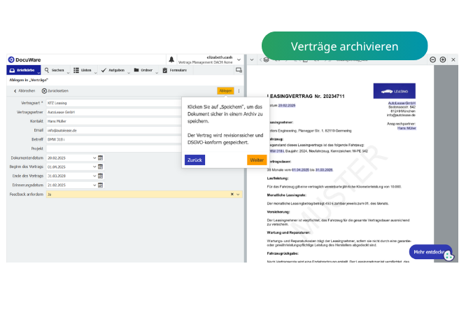 Verträge archivieren Verträge archivieren